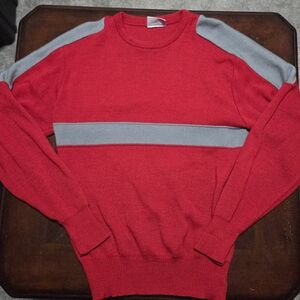 Stylish Red and Gray Crewneck Sweater